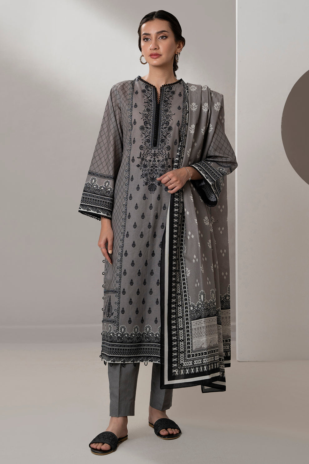 Zellbury 3 Piece Custom Stitched Suit - Gray - LB30374