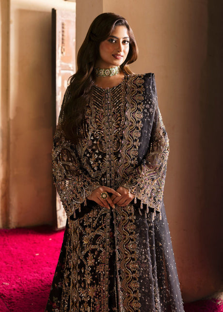 Kanwal Malik 3 Piece Custom Stitched Suit - Black - LB288232