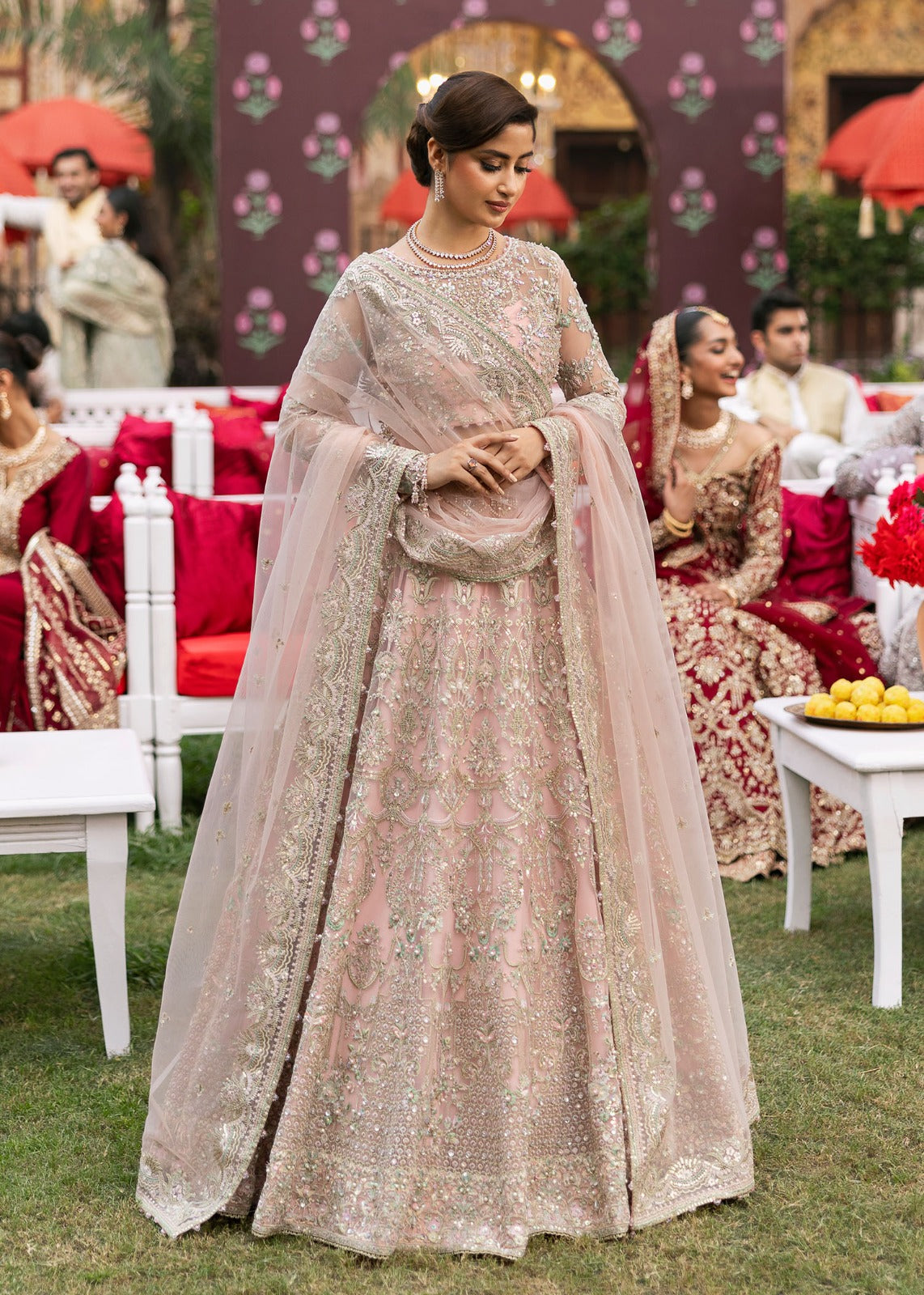 Kanwal Malik 3 Piece Custom Stitched Suit - Pink - LB288231