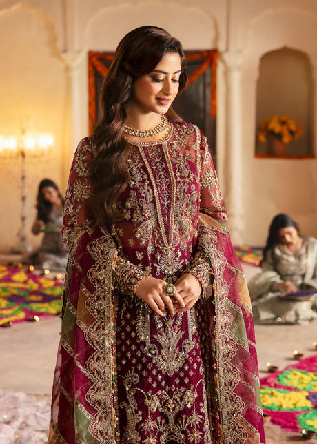 Kanwal Malik 3 Piece Custom Stitched Suit - Purple - LB288233