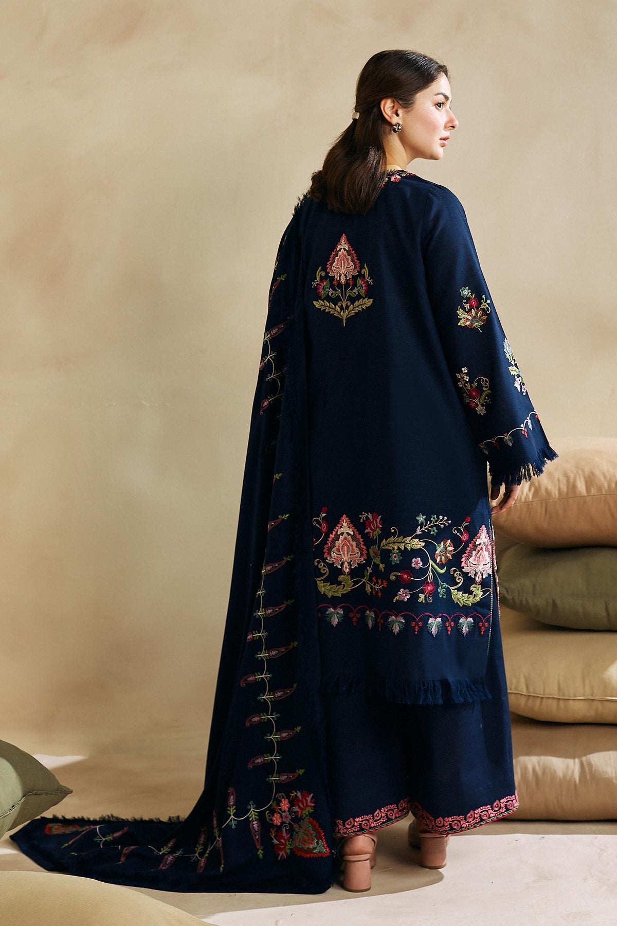 Zara Shahjahan 3 Piece Custom Stitched Suit - Blue - LB28428