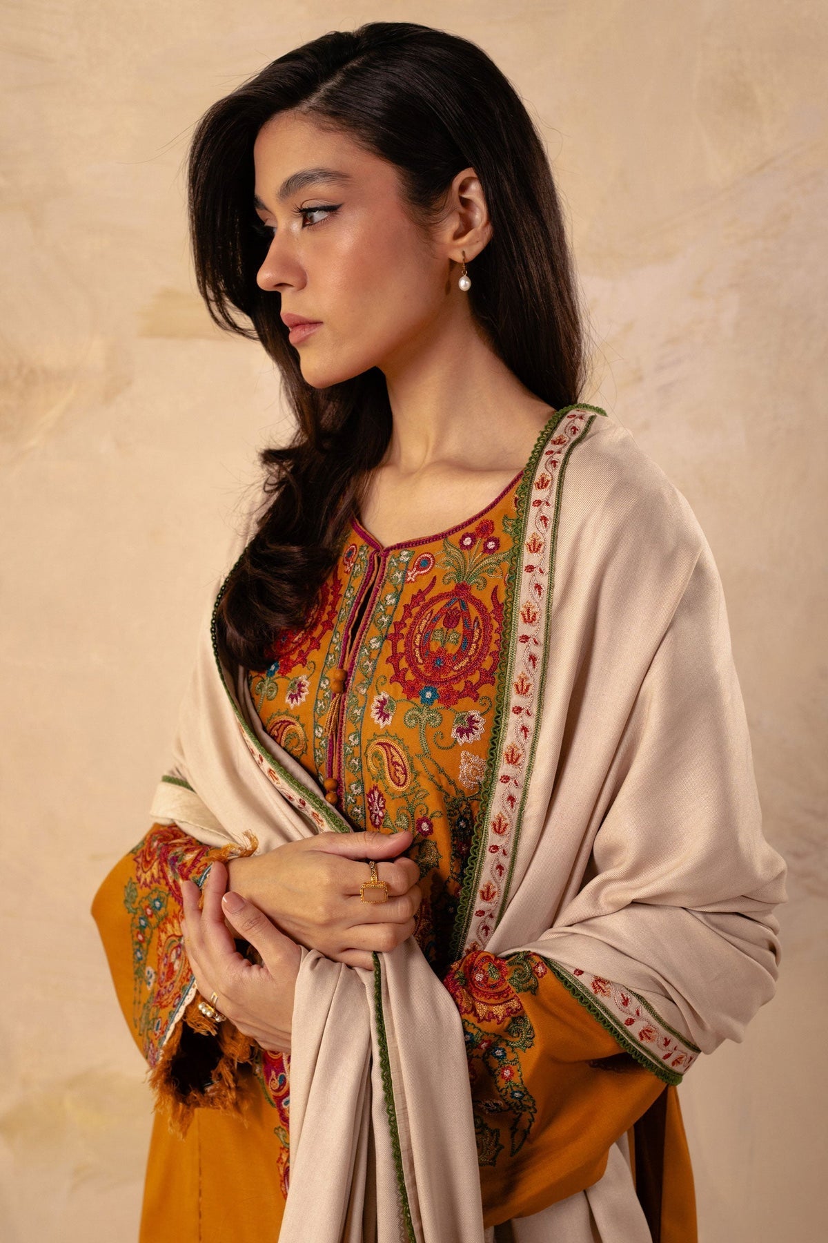 Zara Shahjahan 3 Piece Custom Stitched Suit - Brown - LB28418