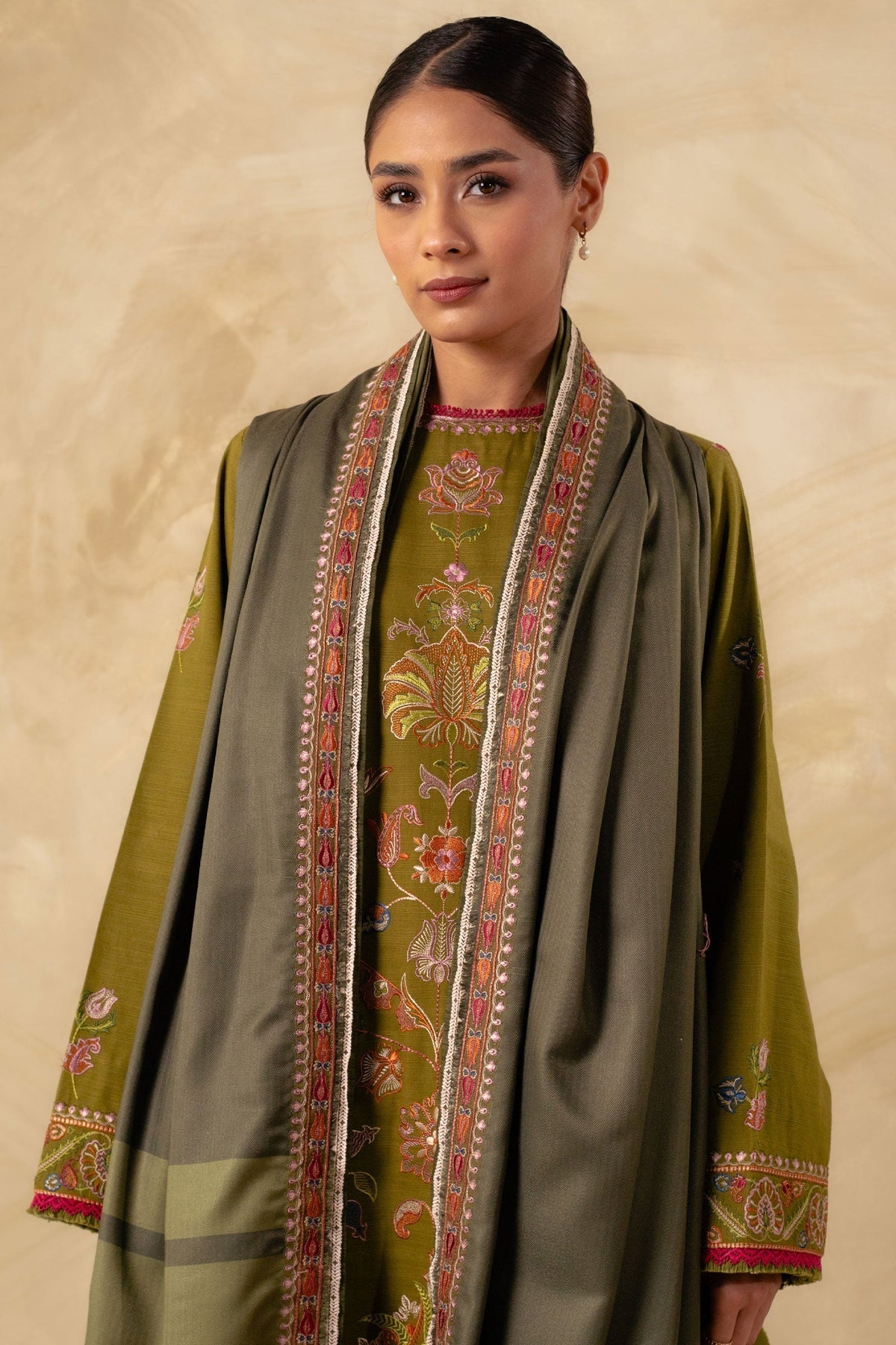 Zara Shahjahan 3 Piece Custom Stitched Suit - Green - LB28416