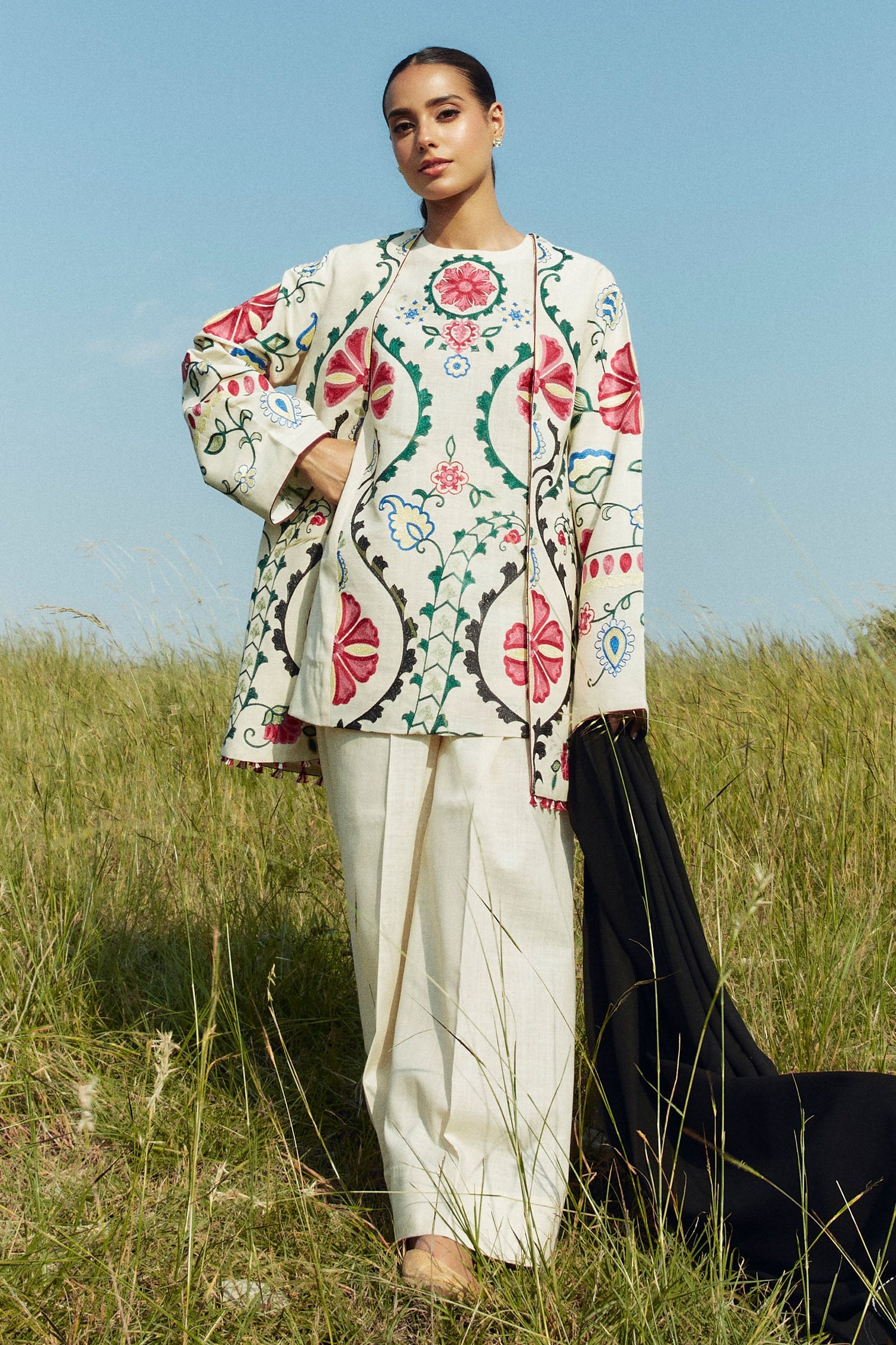 Zara Shahjahan 3 Piece Custom Stitched Suit - Off-White - LB288999