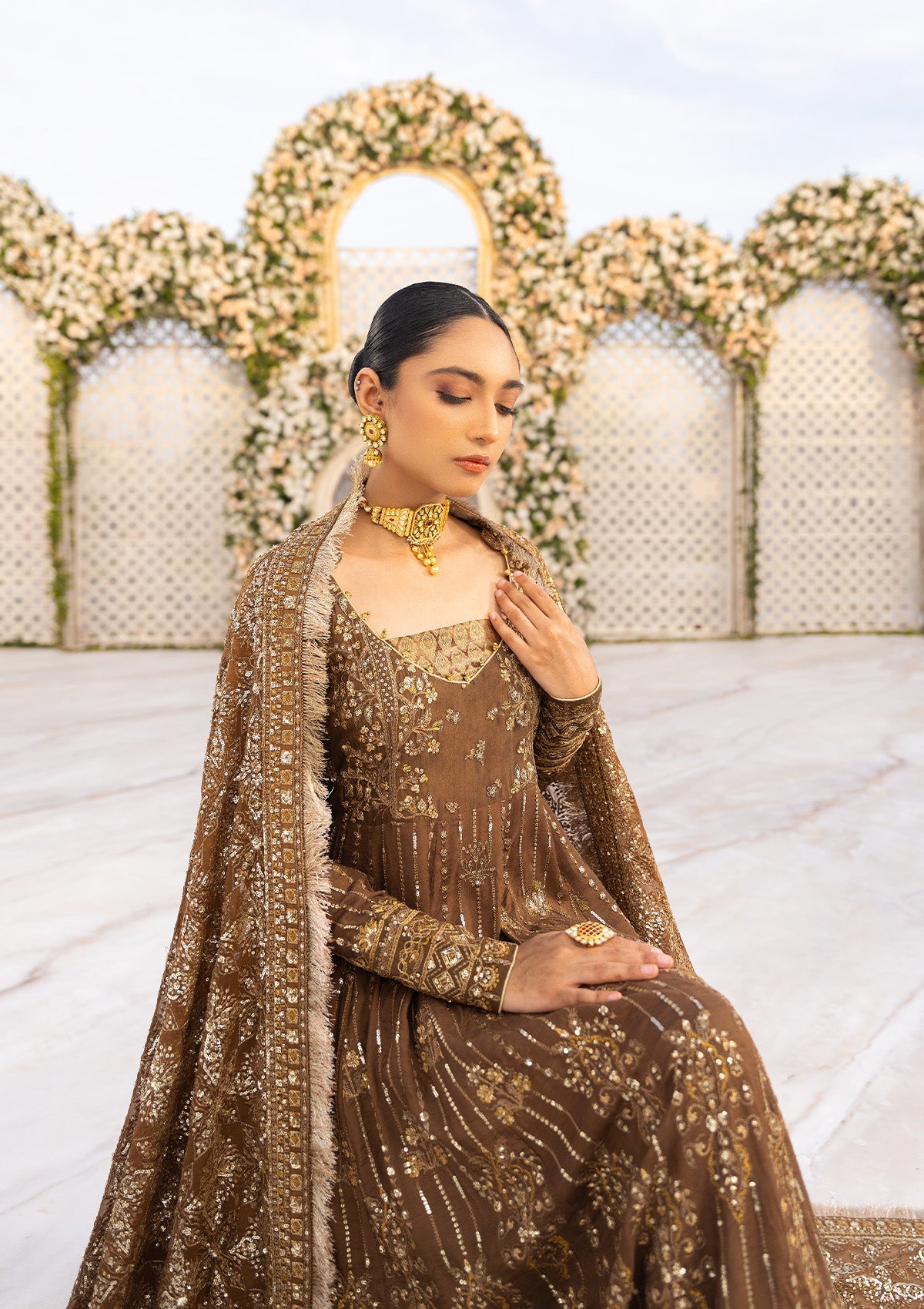 AIK 3 Piece Custom Stitched Suit - Brown - LB30781
