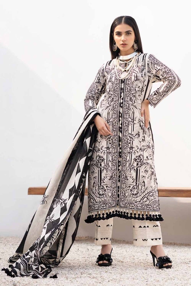 Gul Ahmed 3 Piece Custom Stitched Suit - Off-White - LB286203