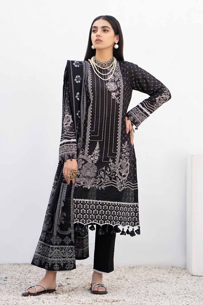 Gul Ahmed 3 Piece Custom Stitched Suit - Black - LB286197