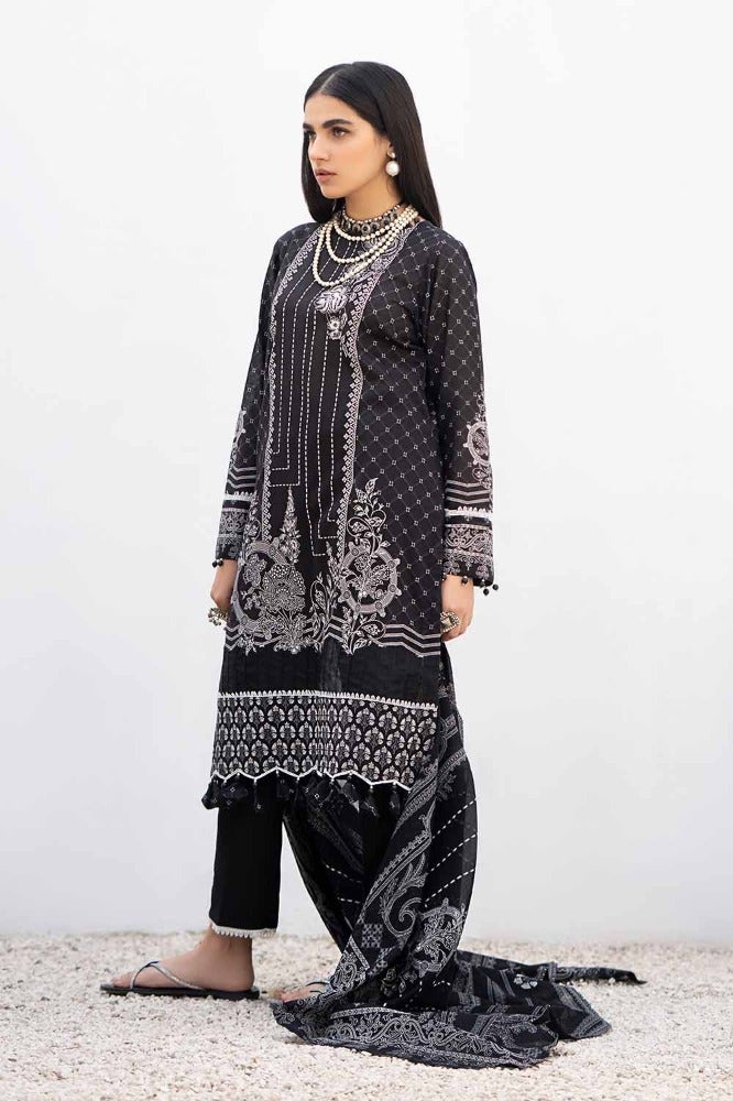 Gul Ahmed 3 Piece Custom Stitched Suit - Black - LB286197