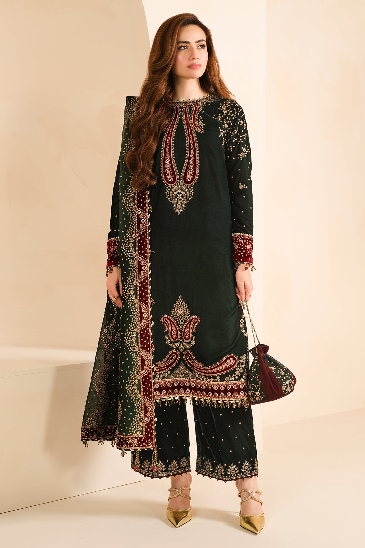 Libasco Jazmin 3 Piece Custom Stitched Suit - Green - LB288342