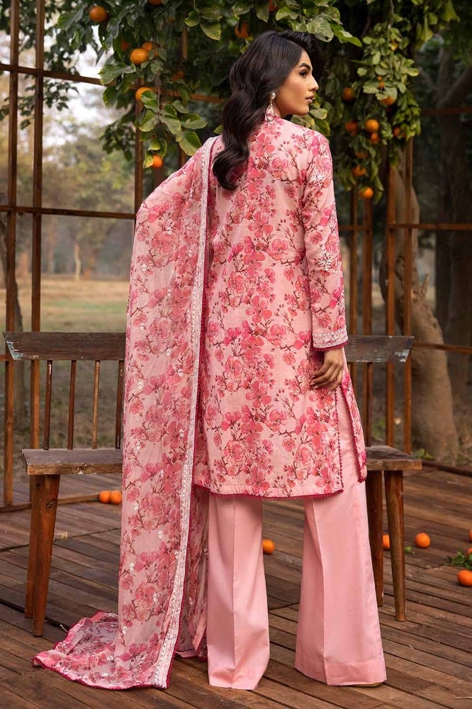 Gul Ahmed 3 Piece Custom Stitched Suit - Pink - LB286245