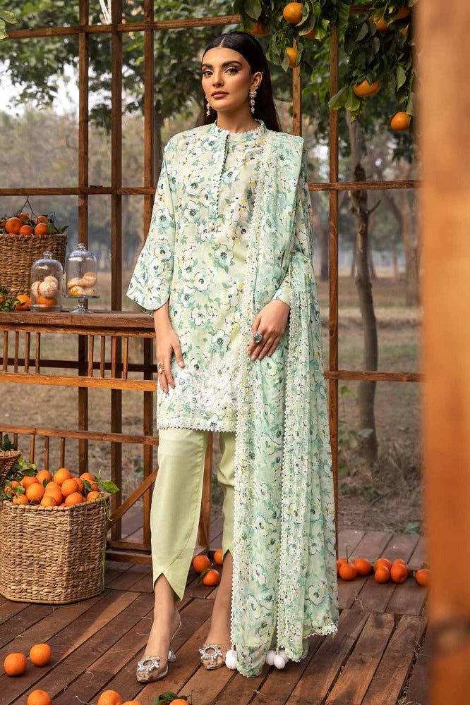 Gul Ahmed 3 Piece Custom Stitched Suit - Green - LB286266