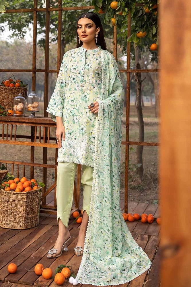 Gul Ahmed 3 Piece Custom Stitched Suit - Green - LB286266