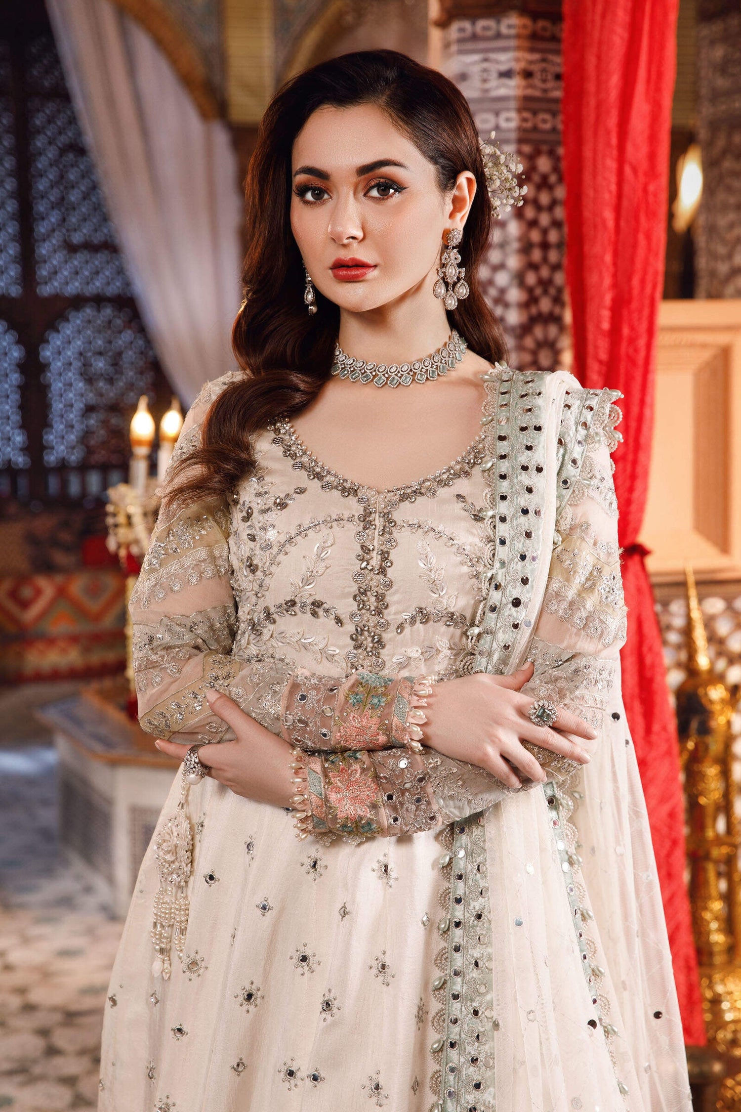 Maria.B 3 Piece Custom Stitched Suit - Off-White - LB24354