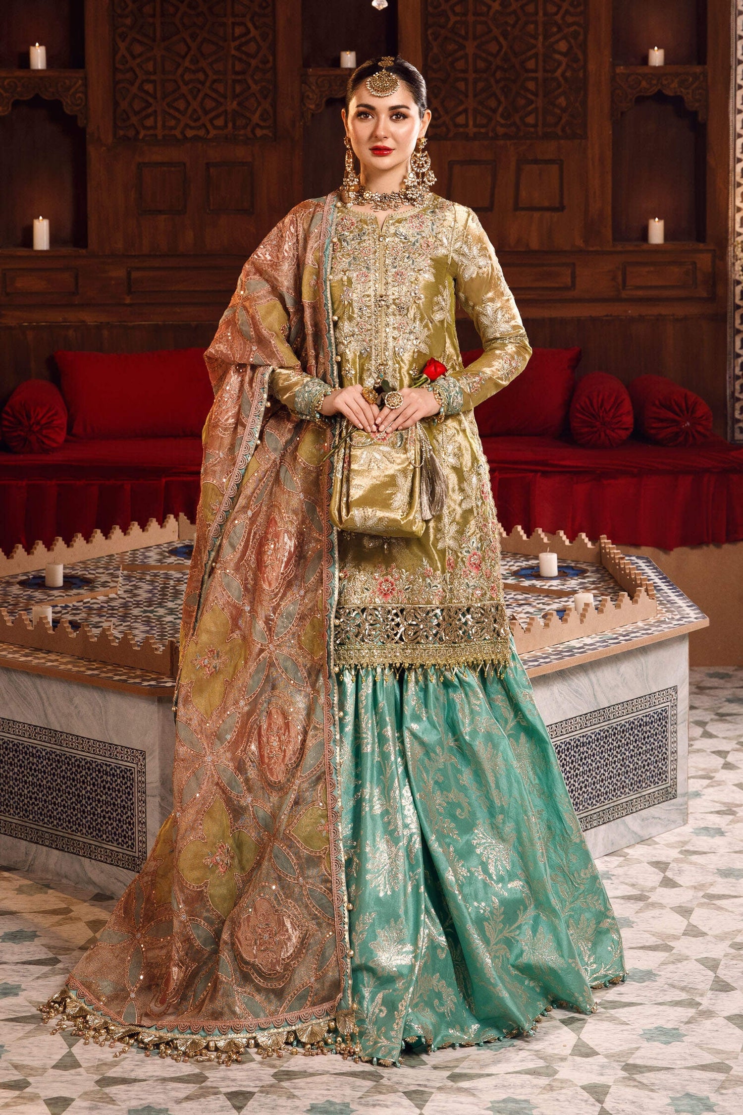 Maria.B 3 Piece Custom Stitched Suit - Green - LB24355