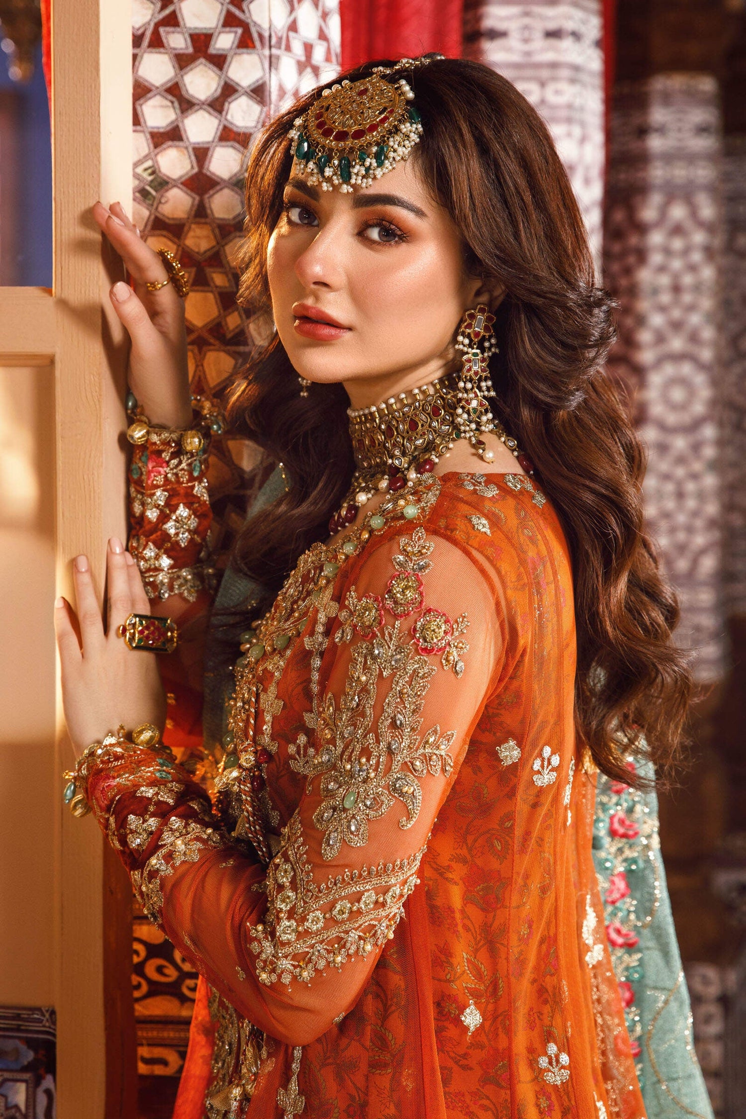 Maria.B 3 Piece Custom Stitched Suit - Orange - LB24358