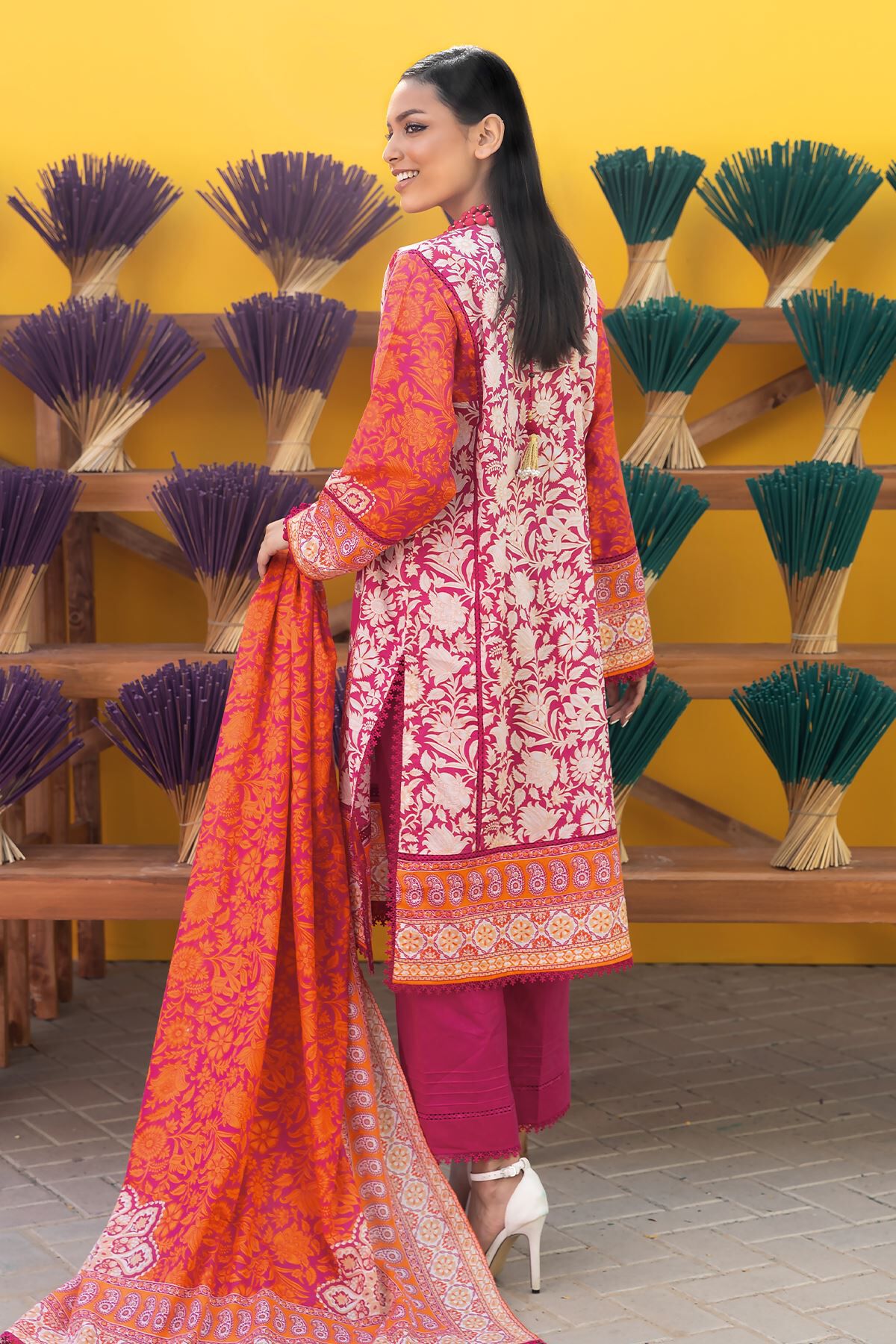 Khaadi 3 Piece Custom Stitched Suit - Purple - LB285537