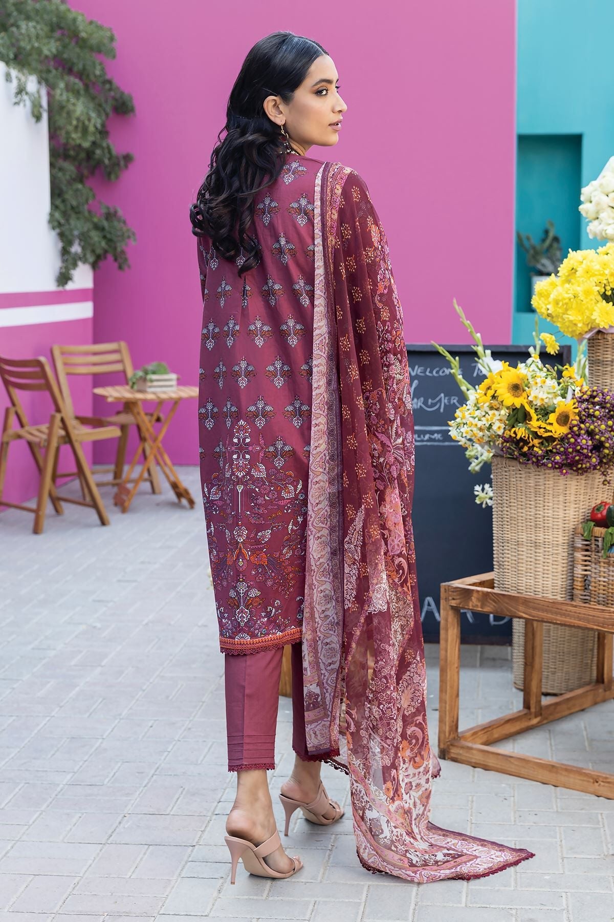 Khaadi 3 Piece Custom Stitched Suit - Purple - LB285623