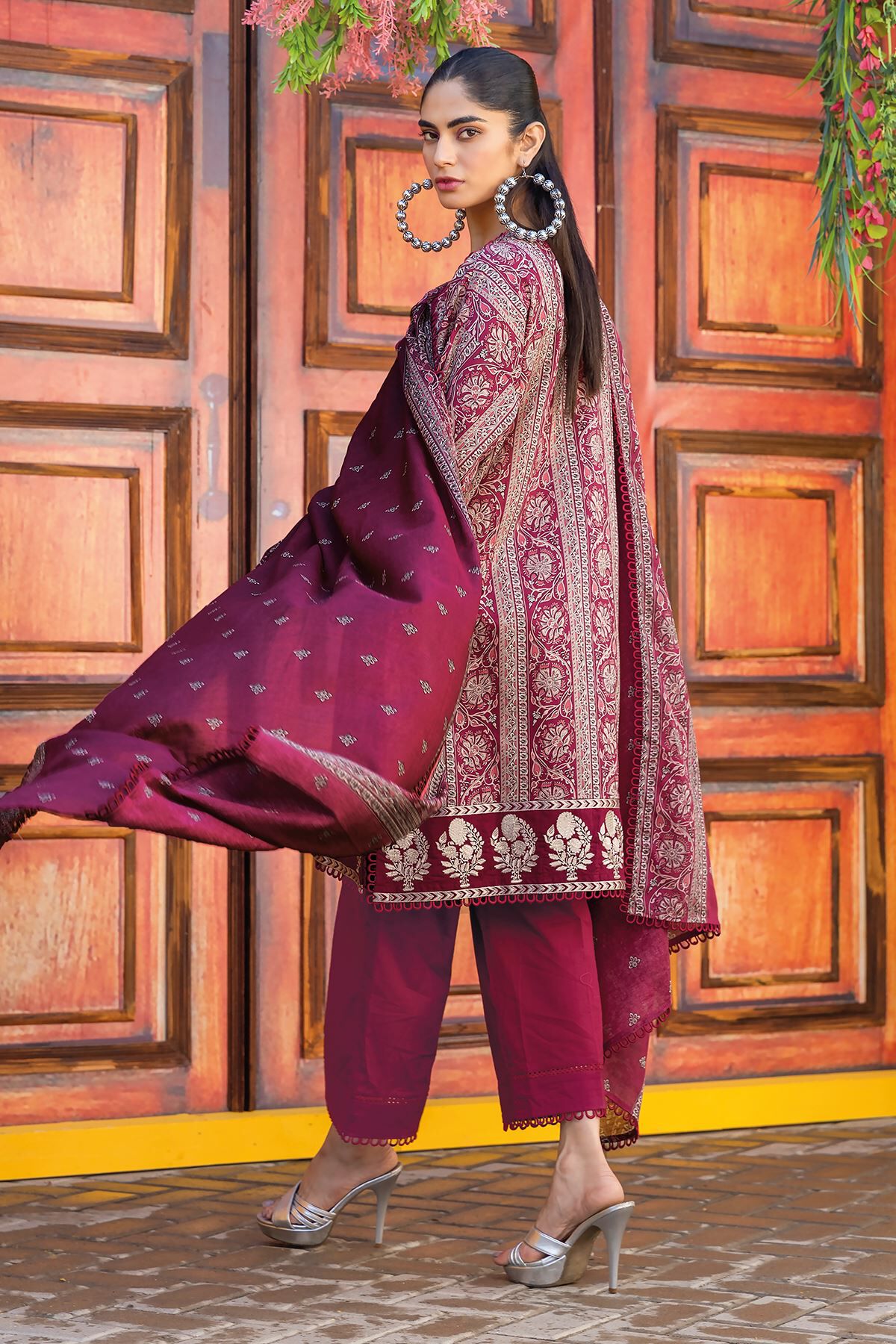 Khaadi 3 Piece Custom Stitched Suit - Purple - LB285571