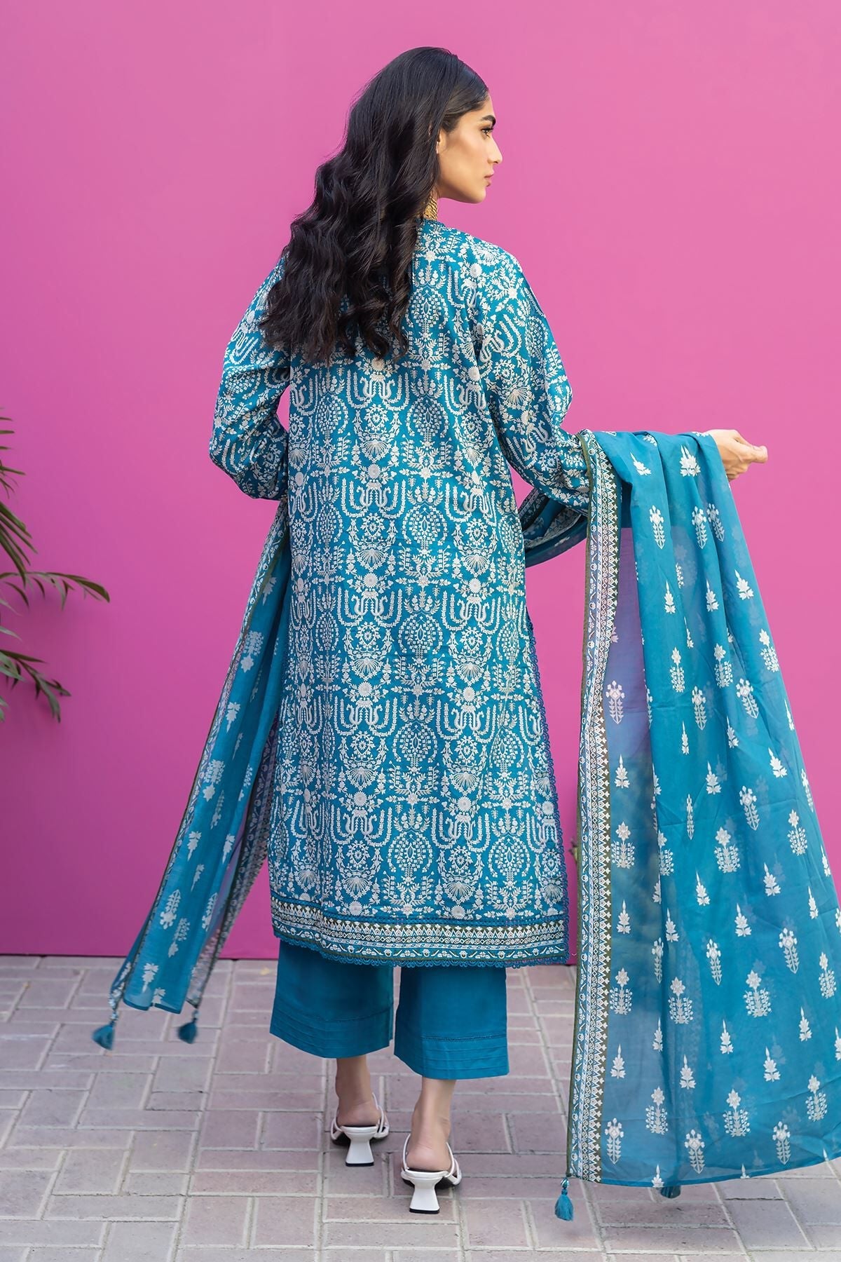 Khaadi 3 Piece Custom Stitched Suit - Blue - LB285569