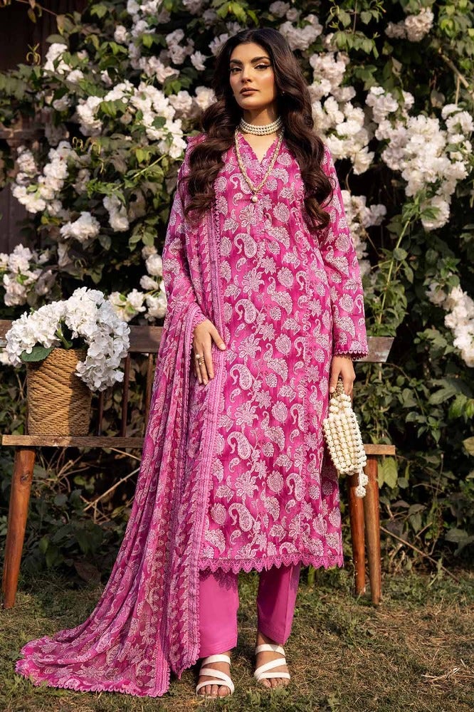 Gul Ahmed 3 Piece Custom Stitched Suit - Purple - LB286244