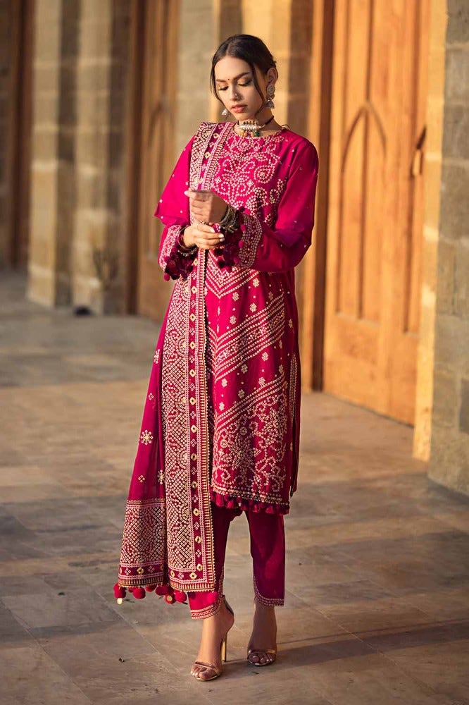 Gul Ahmed 3 Piece Custom Stitched Suit - Purple - LB286388