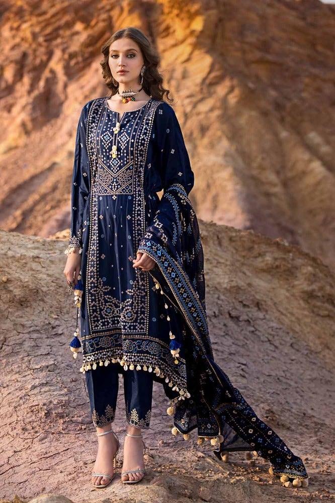 Gul Ahmed 3 Piece Custom Stitched Suit - Blue - LB286387