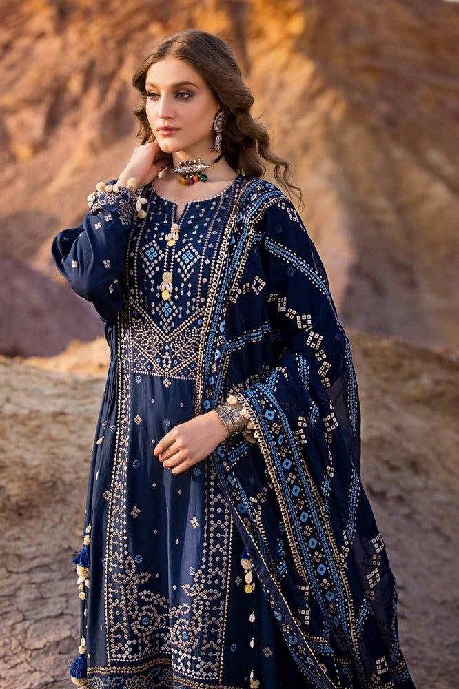 Gul Ahmed 3 Piece Custom Stitched Suit - Blue - LB286387