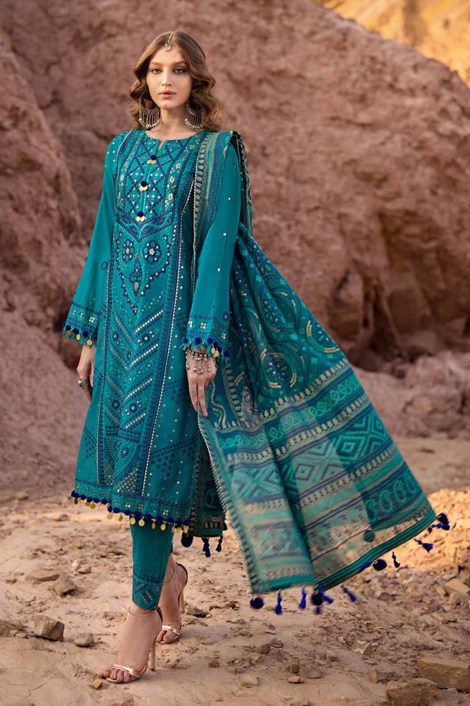 Gul Ahmed 3 Piece Custom Stitched Suit - Green - LB286390