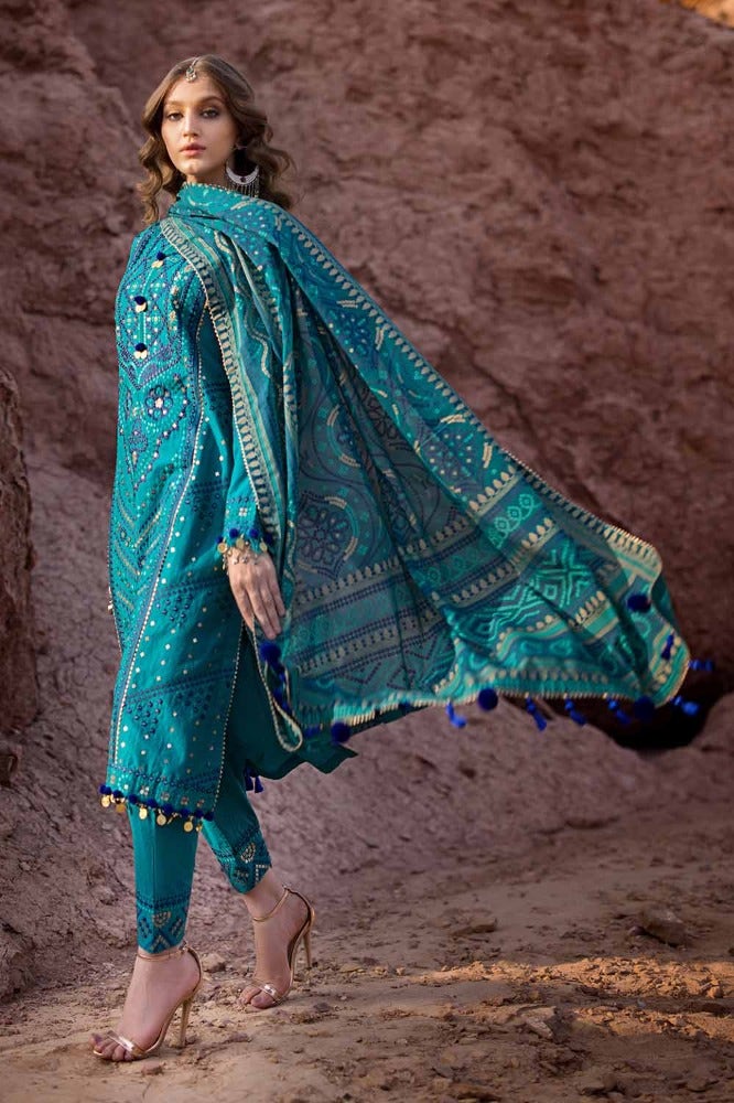 Gul Ahmed 3 Piece Custom Stitched Suit - Green - LB286390