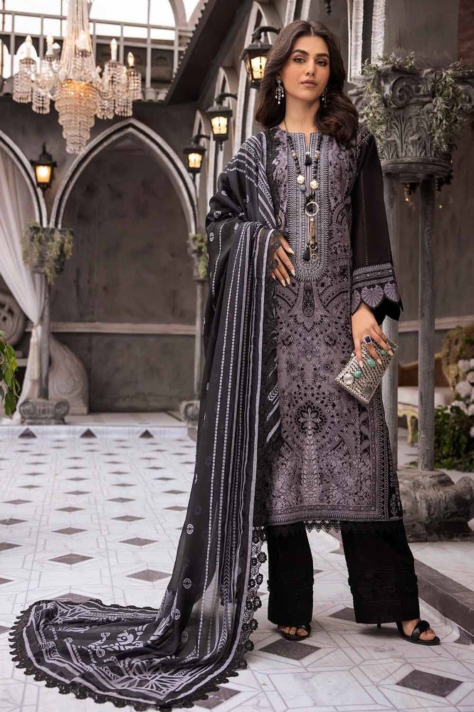 Gul Ahmed 3 Piece Custom Stitched Suit - Black - LB286231