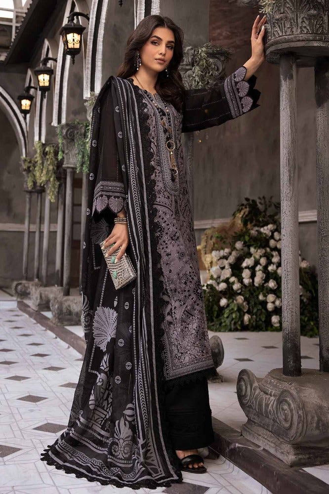 Gul Ahmed 3 Piece Custom Stitched Suit - Black - LB286231