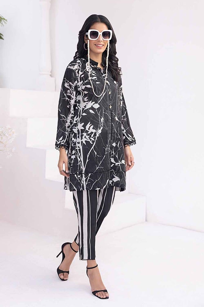 Gul Ahmed 2 Piece Custom Stitched Suit - Black - LB286210