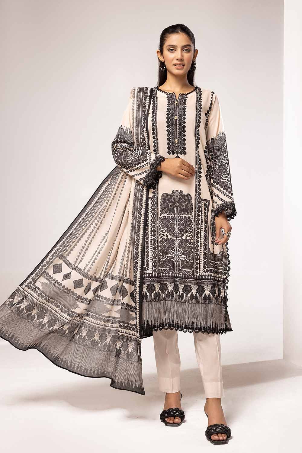 Gul Ahmed 2 Piece Custom Stitched Suit - Off-White - LB287377