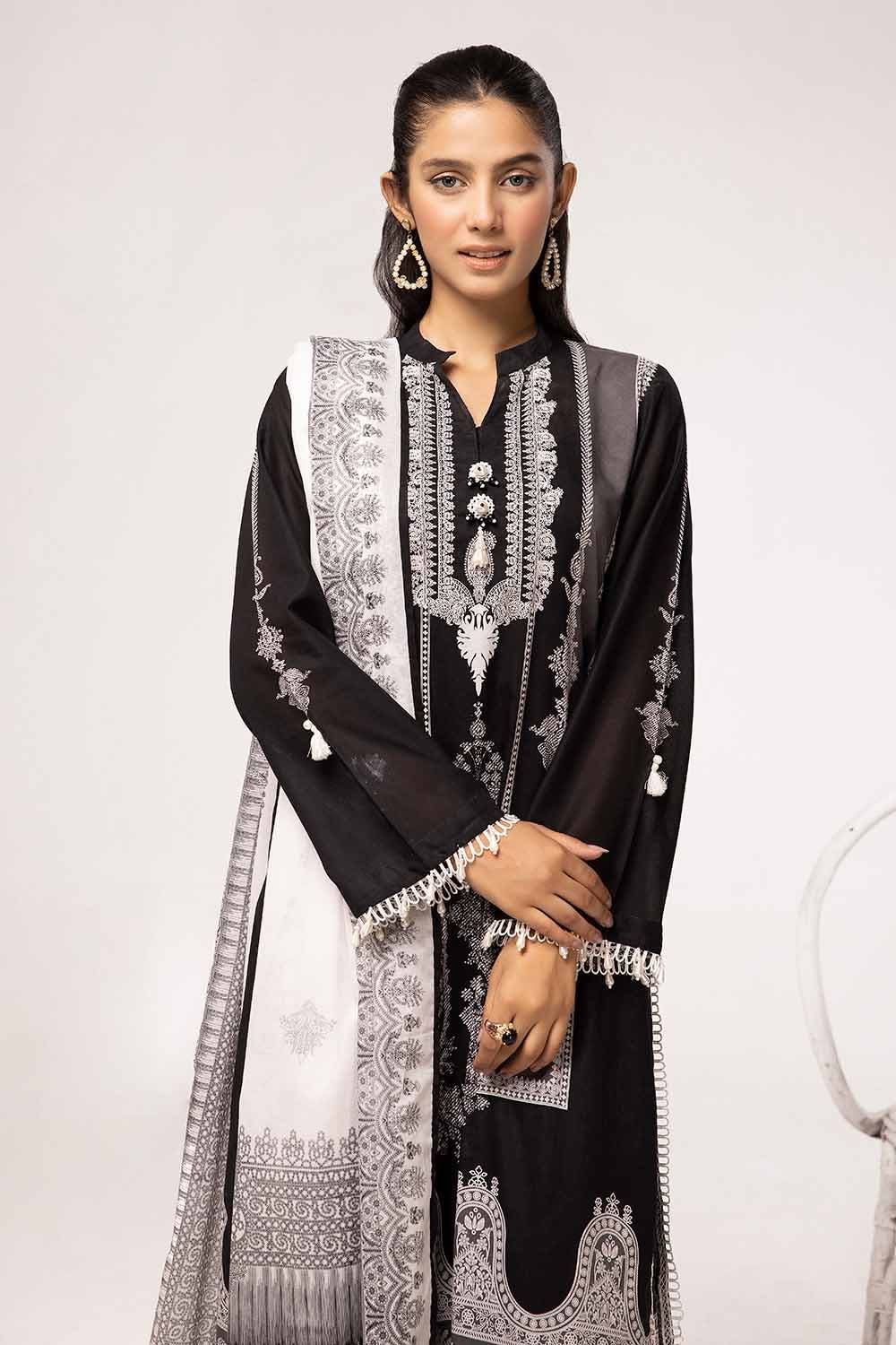 Gul Ahmed 2 Piece Custom Stitched Suit - Black - LB287378