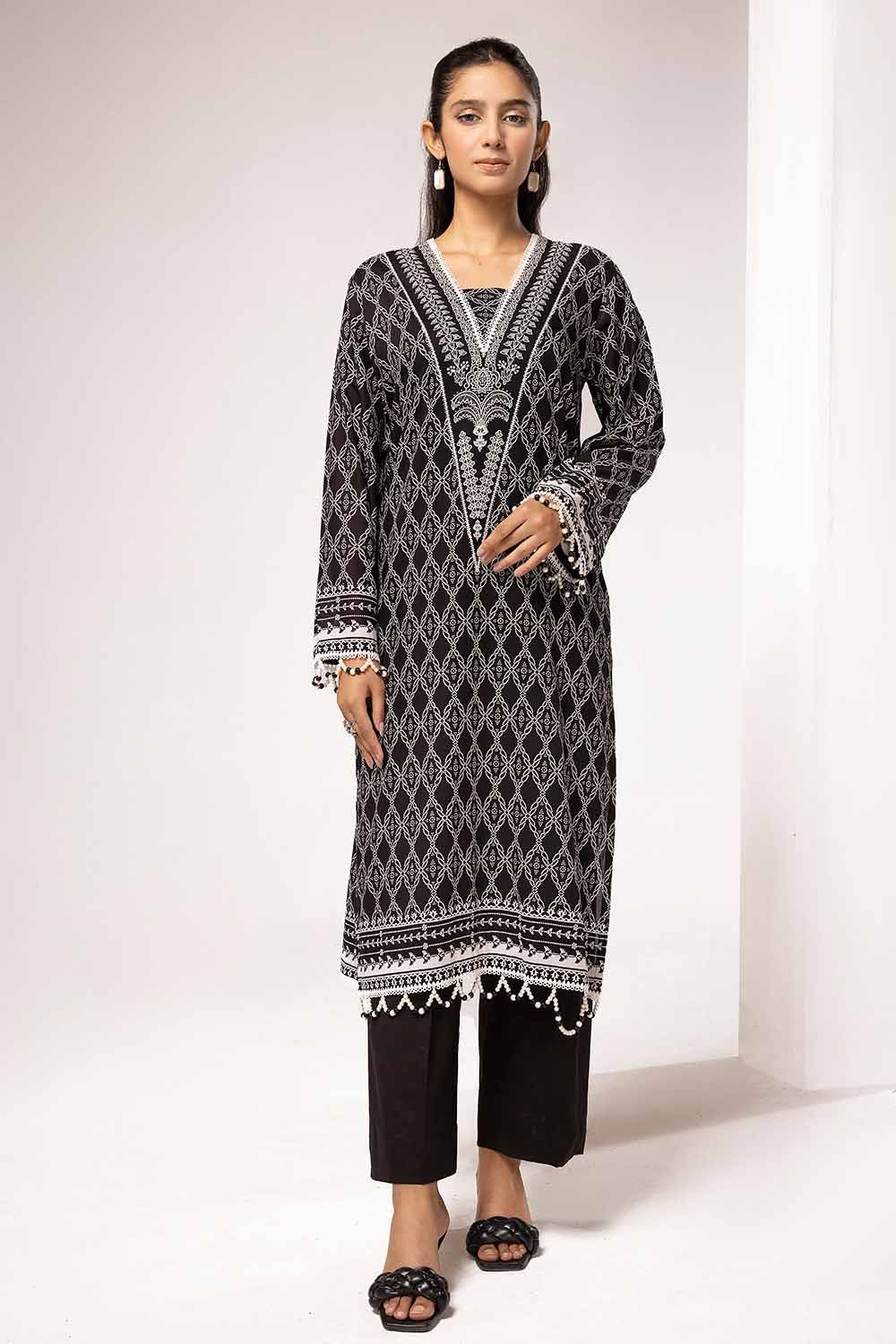 Gul Ahmed 2 Piece Custom Stitched Suit - Black - LB287376