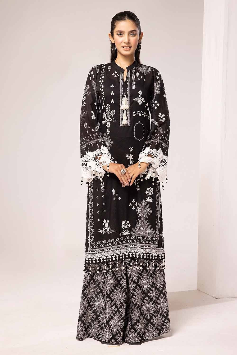 Gul Ahmed 2 Piece Custom Stitched Suit - Black - LB287375