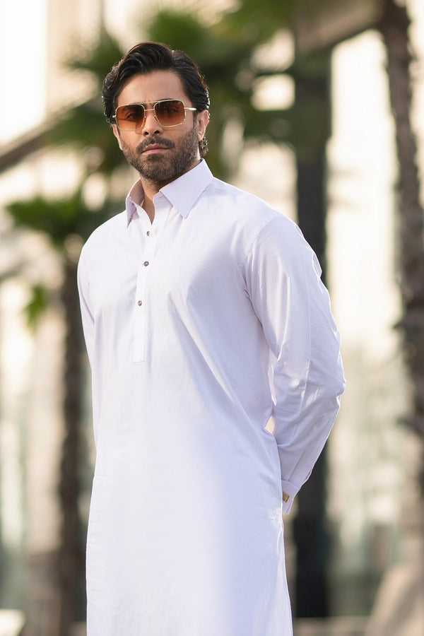 Gul Ahmed 2 Piece Custom Stitched Suit - White - LB30464