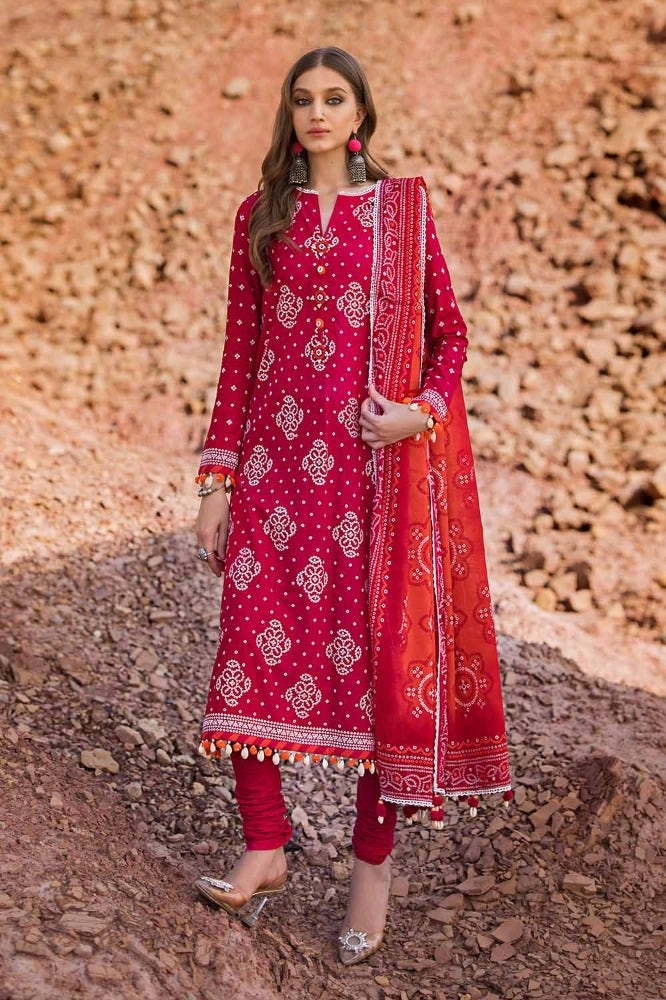 Gul Ahmed 3 Piece Custom Stitched Suit - Pink - LB286377