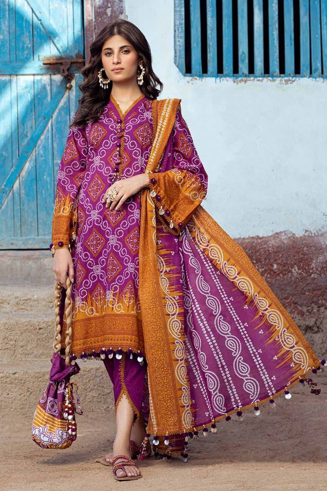 Gul Ahmed 3 Piece Custom Stitched Suit - Purple - LB286334