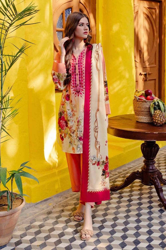 Gul Ahmed 3 Piece Custom Stitched Suit - Pink - LB286221