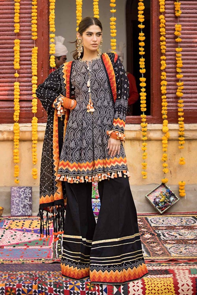 Gul Ahmed 3 Piece Custom Stitched Suit - Black - LB286343