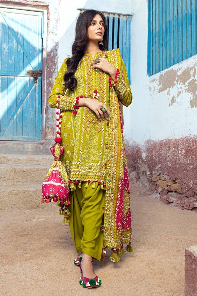 Gul Ahmed 3 Piece Custom Stitched Suit - Green - LB286344