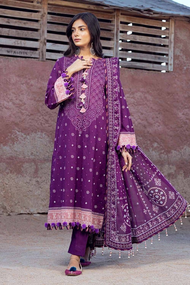 Gul Ahmed 3 Piece Custom Stitched Suit - Purple - LB286356