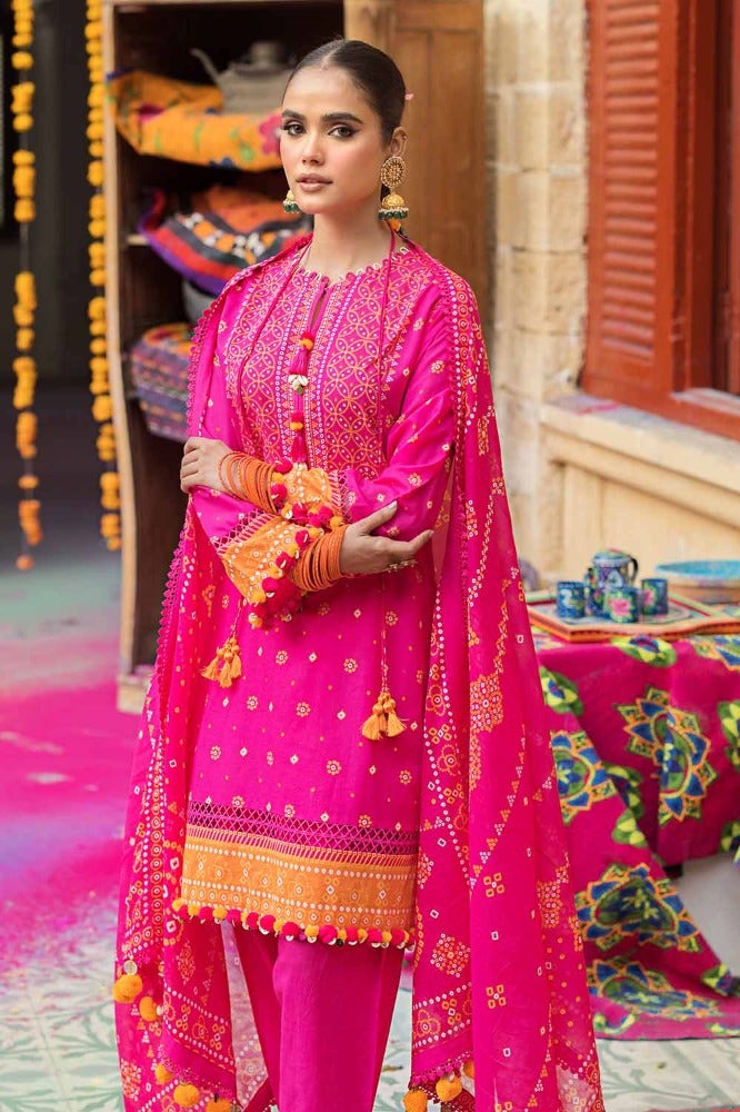 Gul Ahmed 3 Piece Custom Stitched Suit - Pink - LB286357