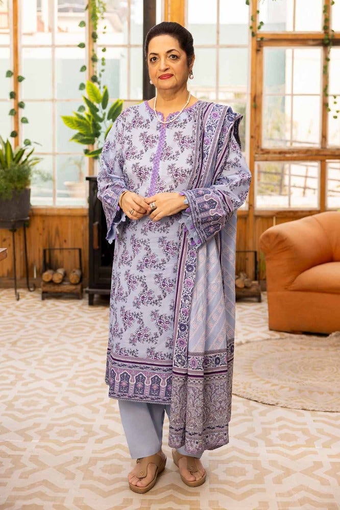 Gul Ahmed 3 Piece Custom Stitched Suit - Purple - LB286319