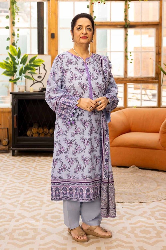 Gul Ahmed 3 Piece Custom Stitched Suit - Purple - LB286319