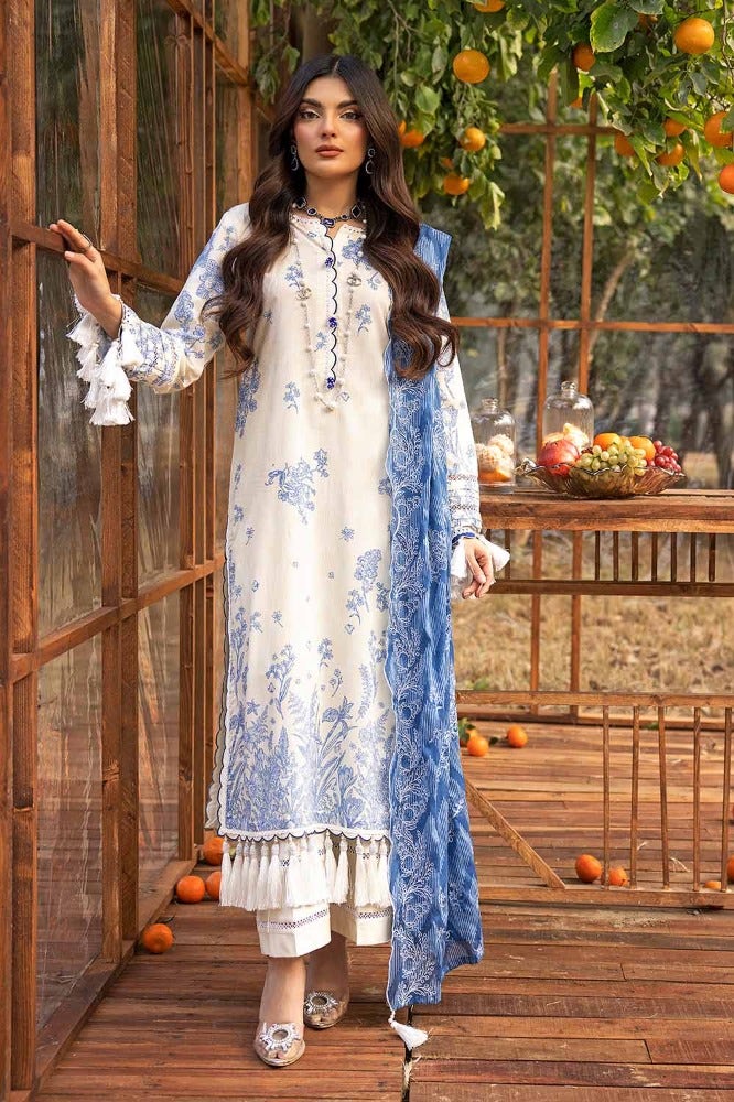 Gul Ahmed 3 Piece Custom Stitched Suit - White - LB286220