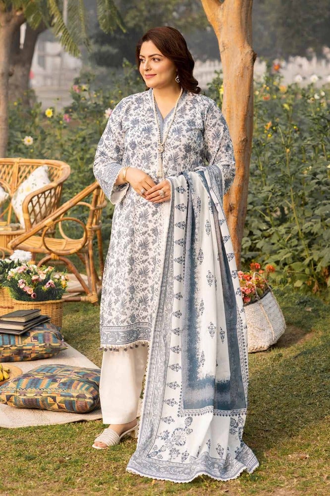 Gul Ahmed 3 Piece Custom Stitched Suit - Gray - LB286311