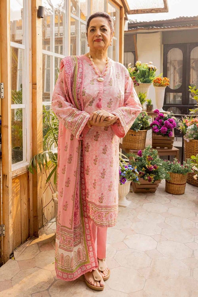 Gul Ahmed 3 Piece Custom Stitched Suit - Pink - LB286313