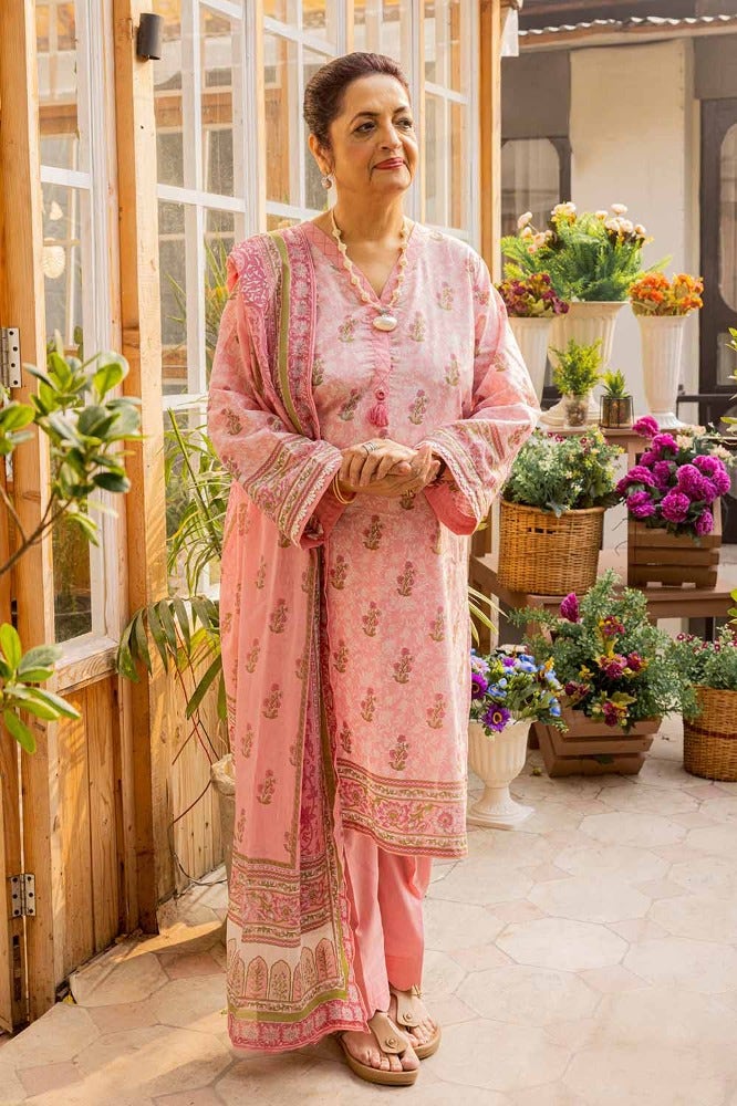 Gul Ahmed 3 Piece Custom Stitched Suit - Pink - LB286313